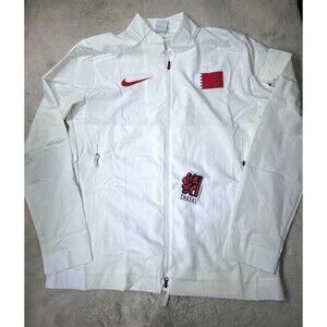 Nike men's large Pro Elite Team Bahrain Running White Red Track Jacket CI6367
